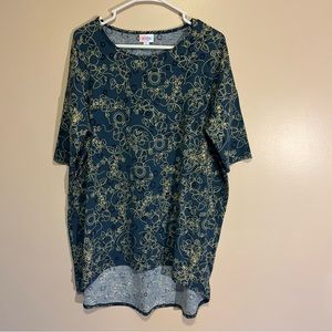 LuLaRoe Shirt Womens Size L Blue Disney Print All over Tunic. Pullover Casual.